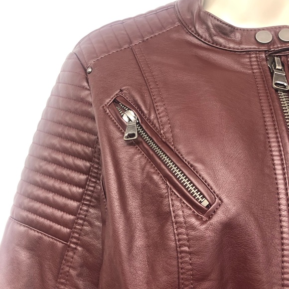 Day Trip Brown Faux Leather Moto Jacket - Picture 4 of 16